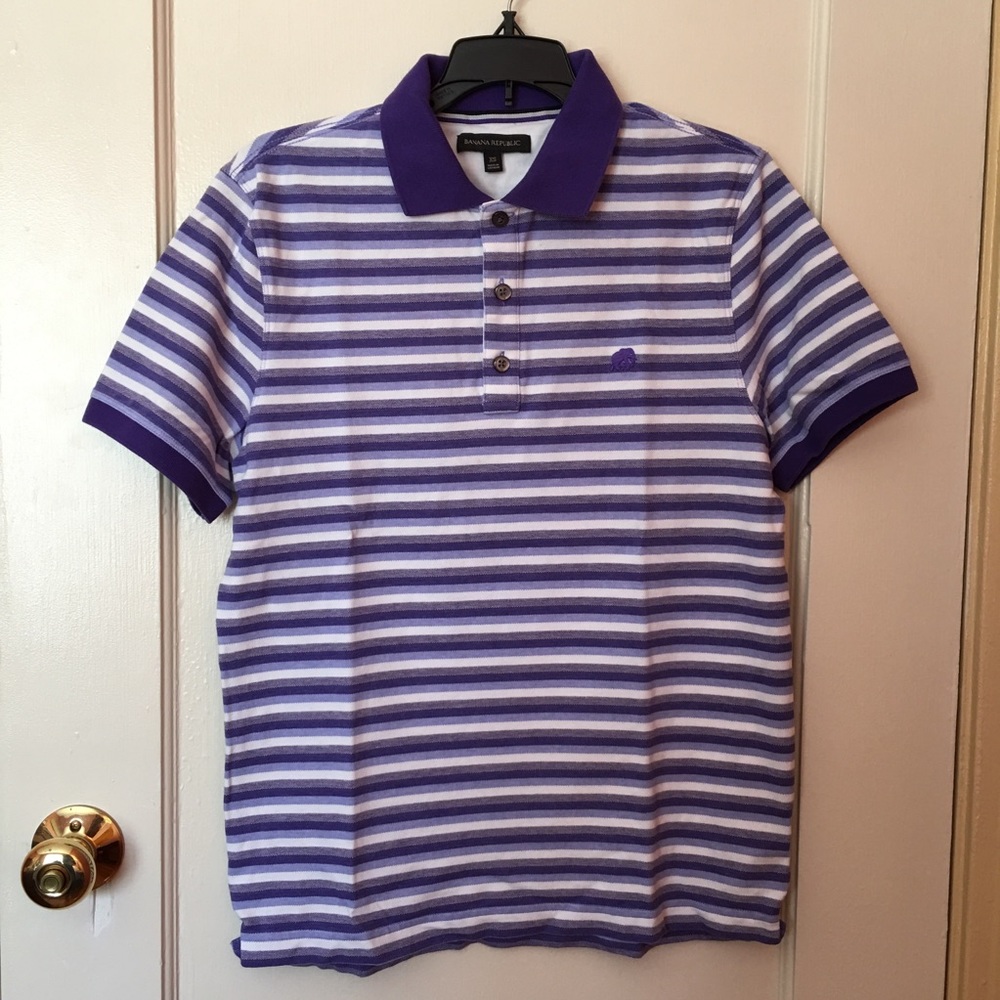 BANANA REPUBLIC Men’s Striped Polo Shirt, Size XS